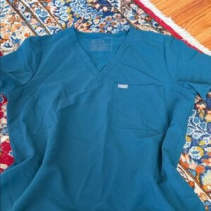 FIGS Caribbean blue Scrub Top